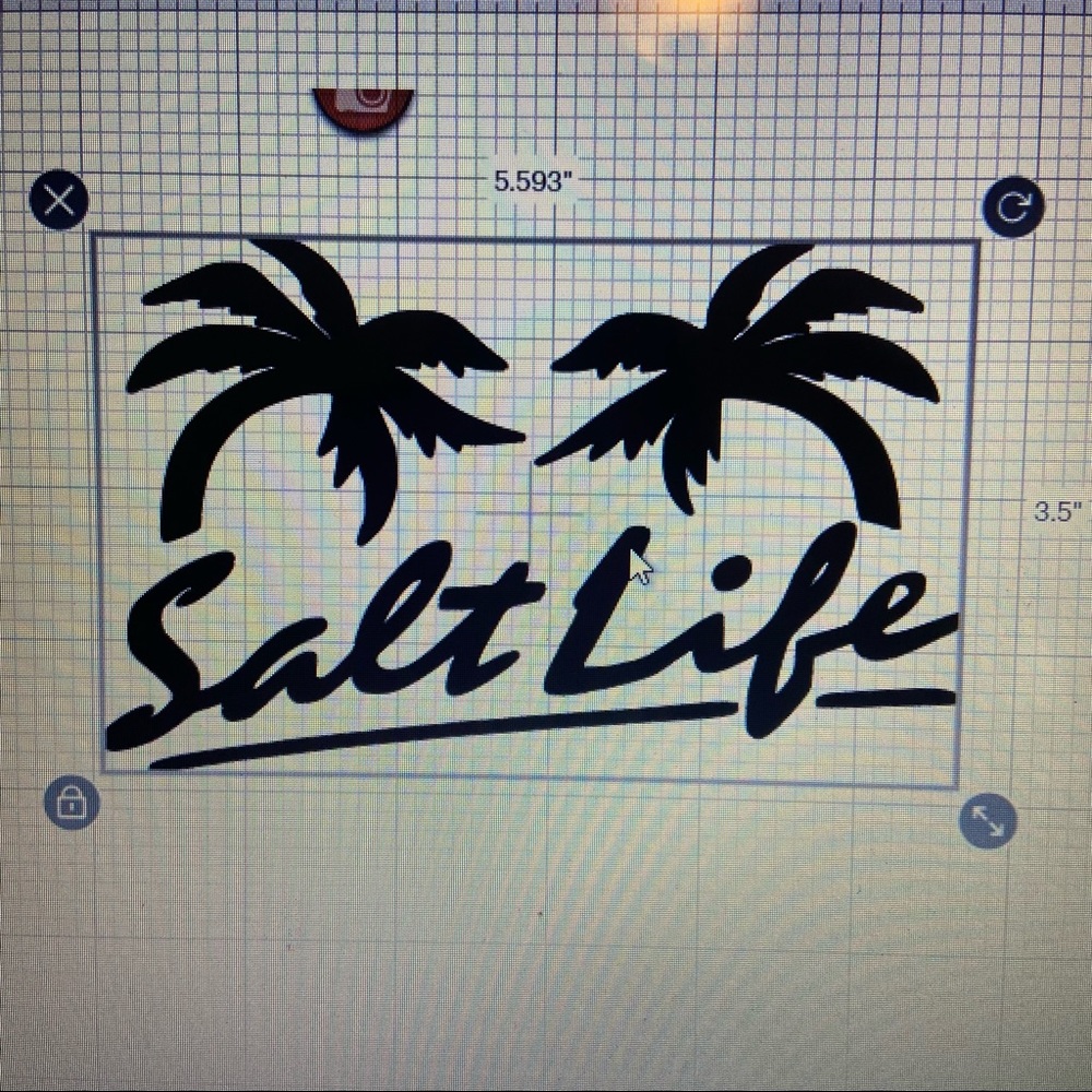 Holographic Decal Salt Life with palm trees small